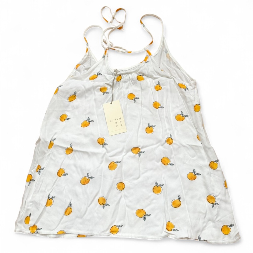 Target White Orange Fruit Spaghetti Strap Tank 2017 - Picture 1 of 9